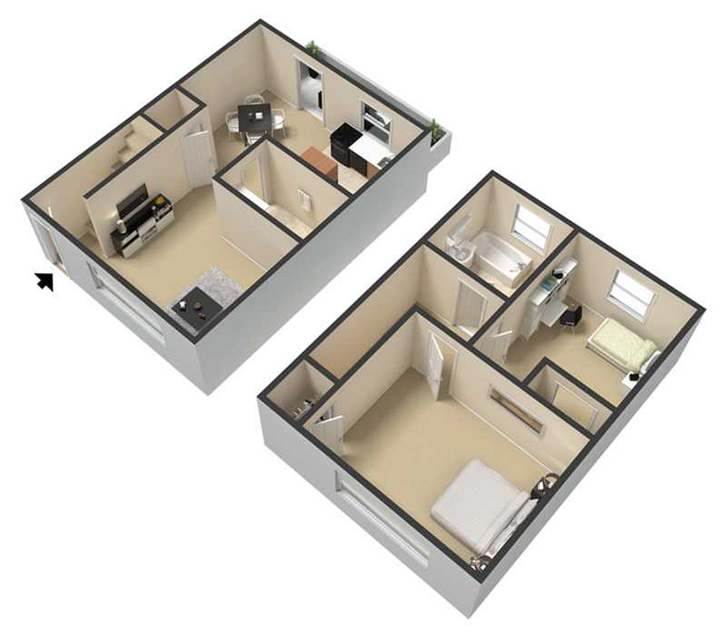 Beautiful and spacious 2 bedroom 1 bathroom unit with updated kitchen and eat-in dining room.
