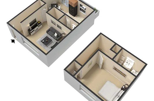 Beautiful and spacious 1 bedroom 1.5 bathroom unit with updated kitchen and eat-in dining room.