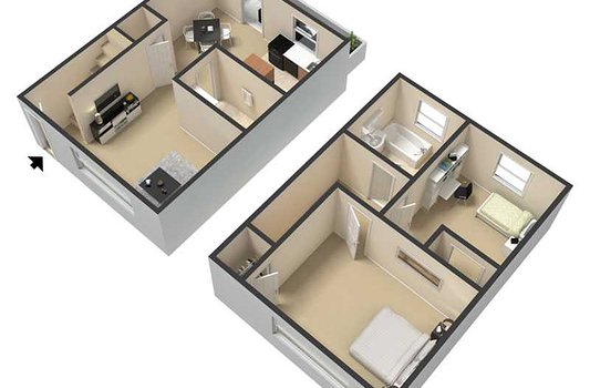 Beautiful and spacious 2 bedroom 1.5 bathroom unit with updated kitchen and eat-in dining room.