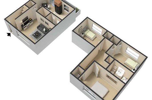 Beautiful and spacious 3 bedroom 1.5 bathroom unit with updated kitchen and eat-in dining room.